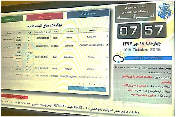 دیجیتال ساینیج برنا رسانه در سازمان بنادر و دریانوردی